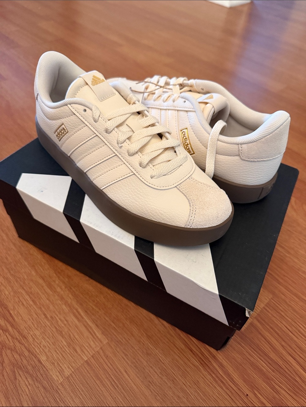 adidas Cream Sneakers with Gum Sole
